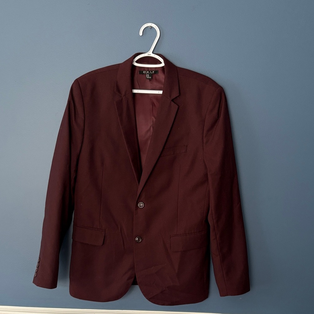 Burgundy Blazer and Pants Set